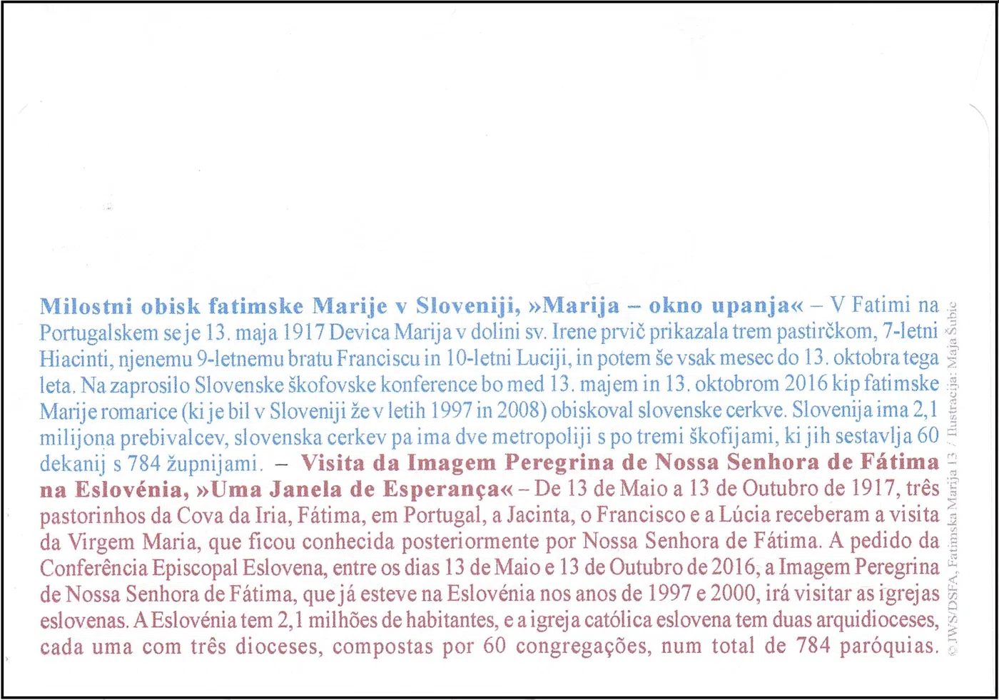 MILOSTNI OBISK FATIMSKE MARIJE
